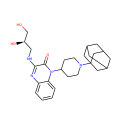 O=c1c(NC[C@@H](O)CO)nc2ccccc2n1C1CCN(C23CC4CC(CC(C4)C2)C3)CC1 ZINC000114764968