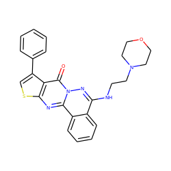 O=c1c2c(-c3ccccc3)csc2nc2c3ccccc3c(NCCN3CCOCC3)nn12 ZINC000019912569