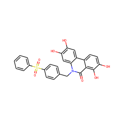 O=c1c2c(O)c(O)ccc2c2cc(O)c(O)cc2n1Cc1ccc(S(=O)(=O)c2ccccc2)cc1 ZINC000013737756