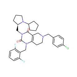 O=c1c2c(n(Cc3c(F)cccc3F)c(=O)n1C[C@H]1CCCN1C1CCCC1)CCN(Cc1ccc(Cl)cc1)C2 ZINC000028864259