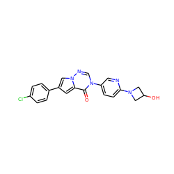 O=c1c2cc(-c3ccc(Cl)cc3)cn2ncn1-c1ccc(N2CC(O)C2)nc1 ZINC000118799693