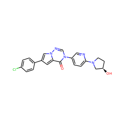 O=c1c2cc(-c3ccc(Cl)cc3)cn2ncn1-c1ccc(N2CC[C@@H](O)C2)nc1 ZINC000140581552