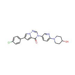 O=c1c2cc(-c3ccc(Cl)cc3)cn2ncn1-c1ccc(N2CCC(O)CC2)nc1 ZINC000118792401