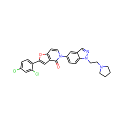 O=c1c2cc(-c3ccc(Cl)cc3Cl)oc2ccn1-c1ccc2c(cnn2CCN2CCCC2)c1 ZINC000064559902