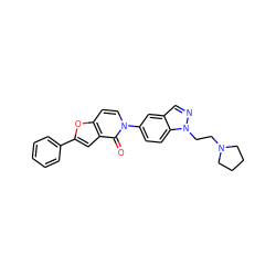 O=c1c2cc(-c3ccccc3)oc2ccn1-c1ccc2c(cnn2CCN2CCCC2)c1 ZINC000043198506