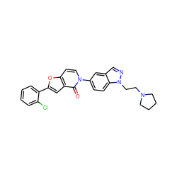 O=c1c2cc(-c3ccccc3Cl)oc2ccn1-c1ccc2c(cnn2CCN2CCCC2)c1 ZINC000064550038