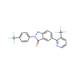 O=c1c2cc(-c3ncccc3C(F)(F)F)ccc2[nH]n1-c1ccc(C(F)(F)F)cc1 ZINC000137431639