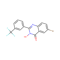 O=c1c2cc(Br)ccc2nc(-c2cccc(C(F)(F)F)c2)n1O ZINC000001401806