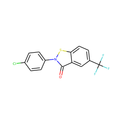 O=c1c2cc(C(F)(F)F)ccc2sn1-c1ccc(Cl)cc1 ZINC000072175923