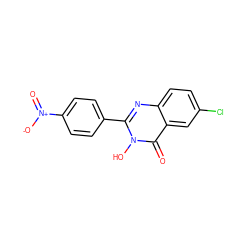 O=c1c2cc(Cl)ccc2nc(-c2ccc([N+](=O)[O-])cc2)n1O ZINC000006883679