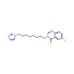 O=c1c2cc(Cl)ccc2ncn1CCCCCCCCn1ccnc1 ZINC000026381219