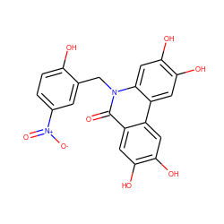 O=c1c2cc(O)c(O)cc2c2cc(O)c(O)cc2n1Cc1cc([N+](=O)[O-])ccc1O ZINC000064564574