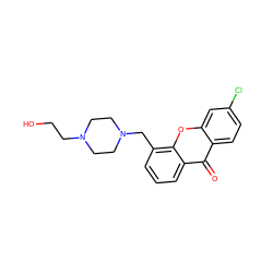 O=c1c2ccc(Cl)cc2oc2c(CN3CCN(CCO)CC3)cccc12 ZINC000096927923