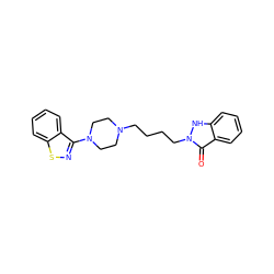 O=c1c2ccccc2[nH]n1CCCCN1CCN(c2nsc3ccccc23)CC1 ZINC000135771261