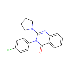 O=c1c2ccccc2nc(N2CCCC2)n1-c1ccc(Cl)cc1 ZINC000004034763
