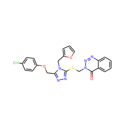 O=c1c2ccccc2nnn1CSc1nnc(COc2ccc(Cl)cc2)n1Cc1ccco1 ZINC000002645736