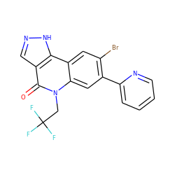 O=c1c2cn[nH]c2c2cc(Br)c(-c3ccccn3)cc2n1CC(F)(F)F ZINC000220090948