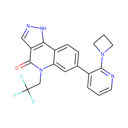 O=c1c2cn[nH]c2c2ccc(-c3cccnc3N3CCC3)cc2n1CC(F)(F)F ZINC000205529467