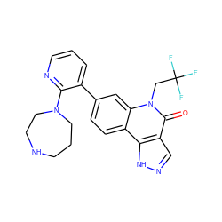 O=c1c2cn[nH]c2c2ccc(-c3cccnc3N3CCCNCC3)cc2n1CC(F)(F)F ZINC000220058070