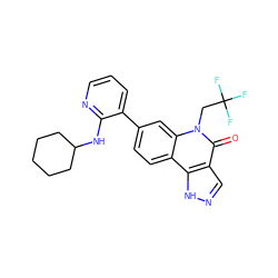 O=c1c2cn[nH]c2c2ccc(-c3cccnc3NC3CCCCC3)cc2n1CC(F)(F)F ZINC000205533339