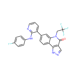 O=c1c2cn[nH]c2c2ccc(-c3cccnc3Nc3ccc(F)cc3)cc2n1CC(F)(F)F ZINC000220113907