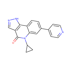 O=c1c2cn[nH]c2c2ccc(-c3ccncc3)cc2n1C1CC1 ZINC000205481556