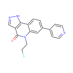 O=c1c2cn[nH]c2c2ccc(-c3ccncc3)cc2n1CCF ZINC000205103780