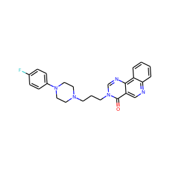 O=c1c2cnc3ccccc3c2ncn1CCCN1CCN(c2ccc(F)cc2)CC1 ZINC000072104828