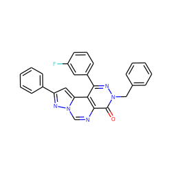 O=c1c2ncn3nc(-c4ccccc4)cc3c2c(-c2cccc(F)c2)nn1Cc1ccccc1 ZINC000064453903