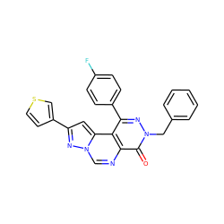 O=c1c2ncn3nc(-c4ccsc4)cc3c2c(-c2ccc(F)cc2)nn1Cc1ccccc1 ZINC000064436613