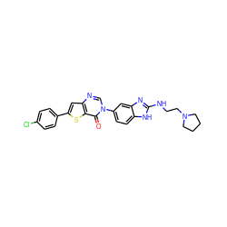O=c1c2sc(-c3ccc(Cl)cc3)cc2ncn1-c1ccc2[nH]c(NCCN3CCCC3)nc2c1 ZINC000040764196