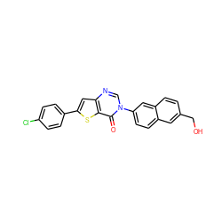 O=c1c2sc(-c3ccc(Cl)cc3)cc2ncn1-c1ccc2cc(CO)ccc2c1 ZINC000038149679
