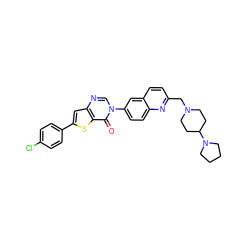 O=c1c2sc(-c3ccc(Cl)cc3)cc2ncn1-c1ccc2nc(CN3CCC(N4CCCC4)CC3)ccc2c1 ZINC000038149733