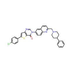 O=c1c2sc(-c3ccc(Cl)cc3)cc2ncn1-c1ccc2nc(CN3CCC(c4ccccc4)CC3)ccc2c1 ZINC000038149731
