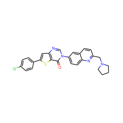 O=c1c2sc(-c3ccc(Cl)cc3)cc2ncn1-c1ccc2nc(CN3CCCC3)ccc2c1 ZINC000038149735