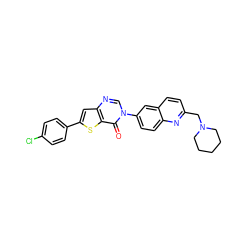 O=c1c2sc(-c3ccc(Cl)cc3)cc2ncn1-c1ccc2nc(CN3CCCCC3)ccc2c1 ZINC000038149734
