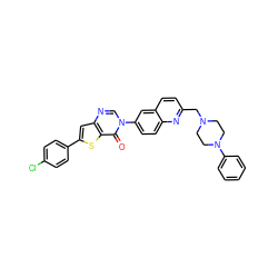 O=c1c2sc(-c3ccc(Cl)cc3)cc2ncn1-c1ccc2nc(CN3CCN(c4ccccc4)CC3)ccc2c1 ZINC000038149725
