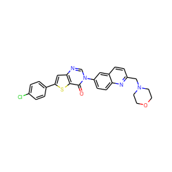 O=c1c2sc(-c3ccc(Cl)cc3)cc2ncn1-c1ccc2nc(CN3CCOCC3)ccc2c1 ZINC000038149750