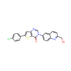 O=c1c2sc(-c3ccc(Cl)cc3)cc2ncn1-c1ccc2nc(CO)ccc2c1 ZINC000038149724