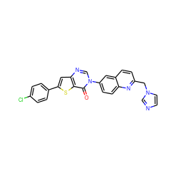 O=c1c2sc(-c3ccc(Cl)cc3)cc2ncn1-c1ccc2nc(Cn3ccnc3)ccc2c1 ZINC000038149736