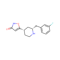 O=c1cc([C@H]2CCN[C@@H](Cc3cccc(F)c3)C2)o[nH]1 ZINC000114144282