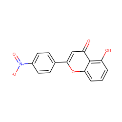 O=c1cc(-c2ccc([N+](=O)[O-])cc2)oc2cccc(O)c12 ZINC000038242206