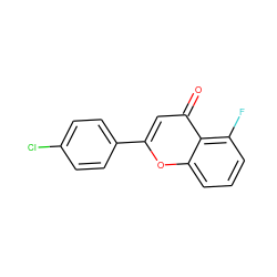 O=c1cc(-c2ccc(Cl)cc2)oc2cccc(F)c12 ZINC000096270612