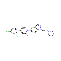 O=c1cc(-c2ccc(Cl)cc2F)ccn1-c1ccc2c(cnn2CCN2CCCC2)c1 ZINC000064560263