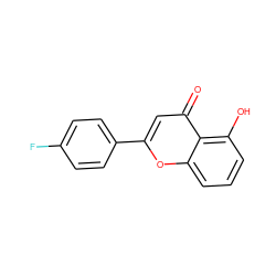 O=c1cc(-c2ccc(F)cc2)oc2cccc(O)c12 ZINC000068267301