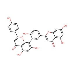 O=c1cc(-c2ccc(O)c(-c3c(O)cc(O)c4c(=O)cc(-c5ccc(O)cc5)oc34)c2)oc2cc(O)cc(O)c12 ZINC000003984030