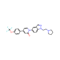 O=c1cc(-c2ccc(OC(F)(F)F)cc2)ccn1-c1ccc2c(cnn2CCN2CCCC2)c1 ZINC000059081592