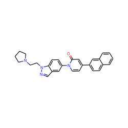 O=c1cc(-c2ccc3ccccc3c2)ccn1-c1ccc2c(cnn2CCN2CCCC2)c1 ZINC000059081589