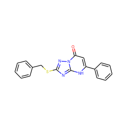 O=c1cc(-c2ccccc2)[nH]c2nc(SCc3ccccc3)nn12 ZINC000008673141