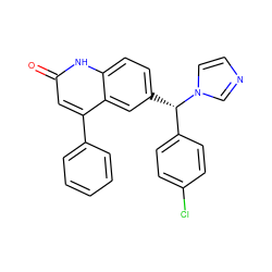 O=c1cc(-c2ccccc2)c2cc([C@@H](c3ccc(Cl)cc3)n3ccnc3)ccc2[nH]1 ZINC000029549621